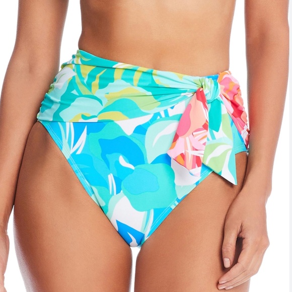 Bleu Rod Beattie Womens Summer Escapes Multi Color High Waist Bikini Bottom 14 - Picture 1 of 10